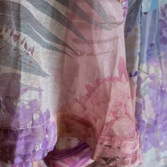 NWT Johnny Was Size Large Esme Floral Short Sleeve Sheer Peasant $225 (A5) - Picture 12 of 13